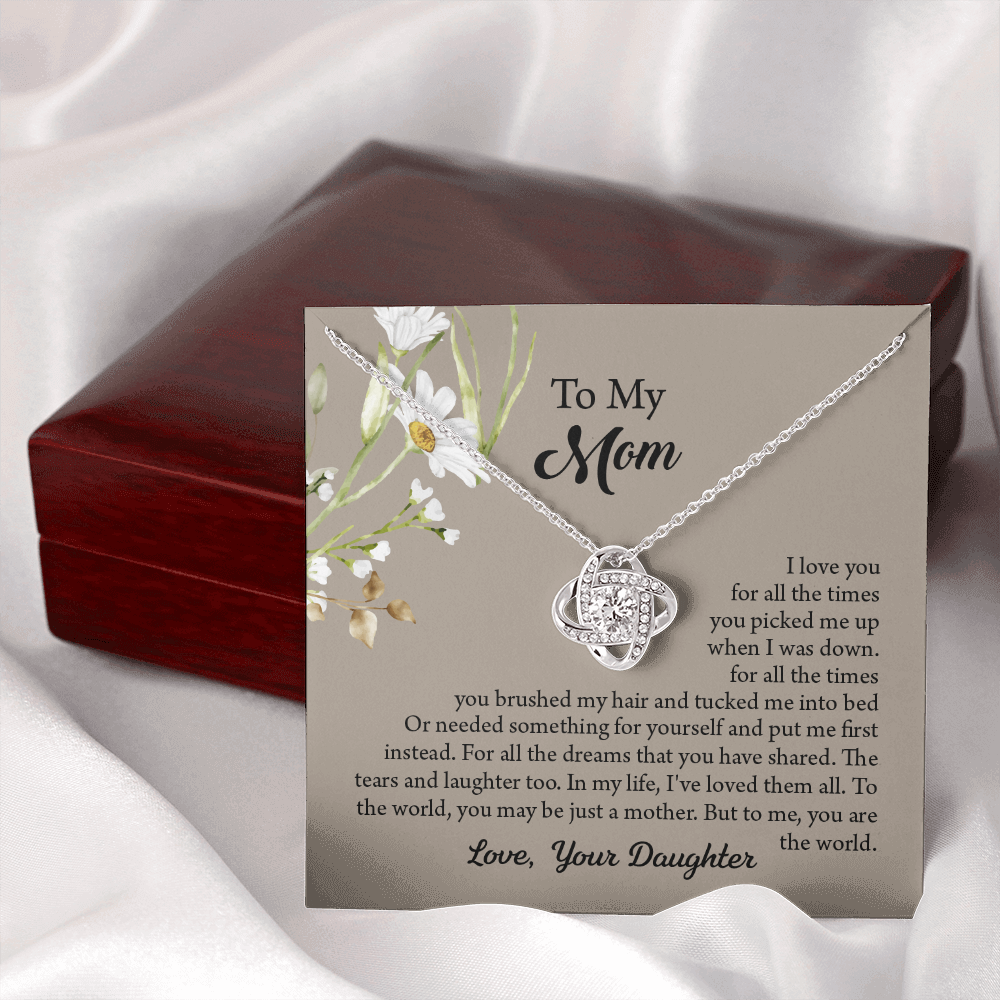 To My Mom Necklace, Mothers Day Necklace, Mom Birthday Gift From Daughter, Message Card Jewelry For Mom