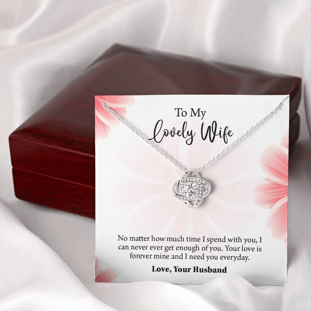 To My Lovely Wife Love knot Necklace, Wife Jewelry, Anniversary gift for Wife, Wife Birthday Gift, Necklace for Wife, Gift for Her