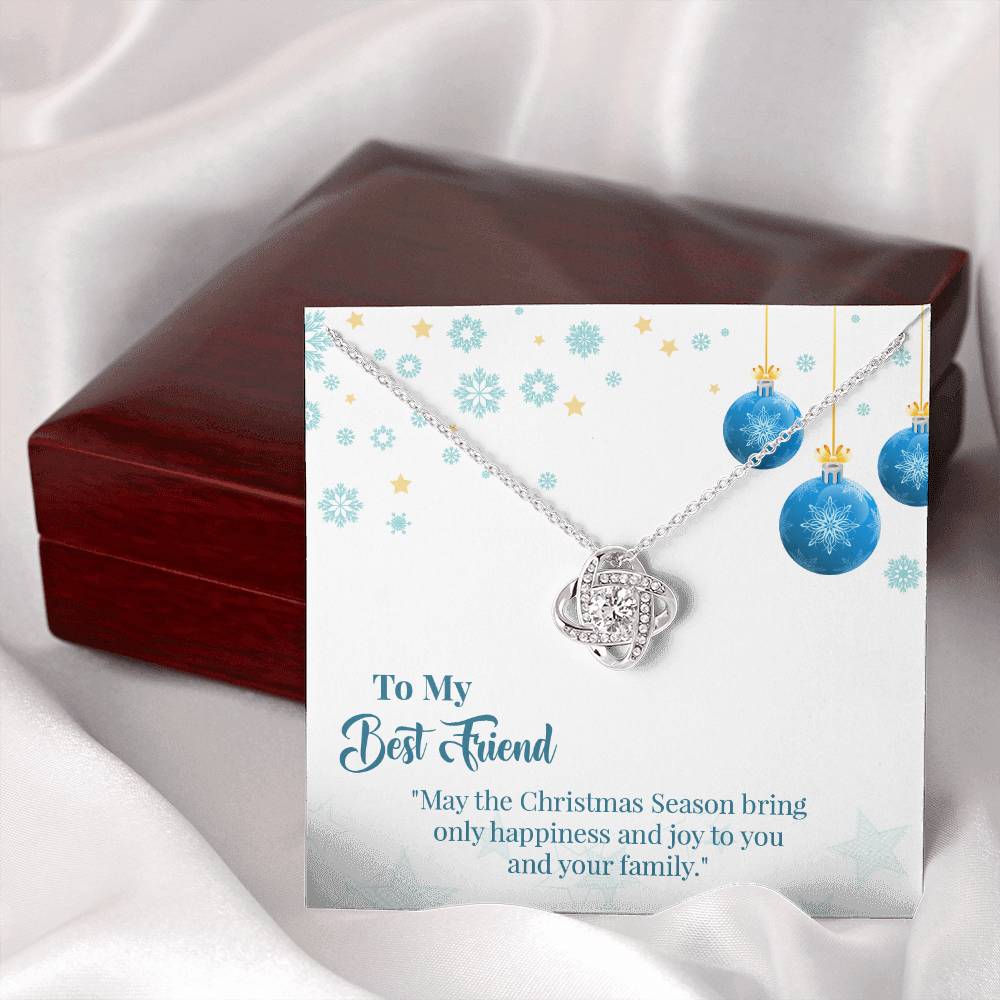 To My Best Friend Love Knot Necklace With Message Card, Christmas Gift For Friend, Gift From Friend, Gift For Her, Handmade Jewelry