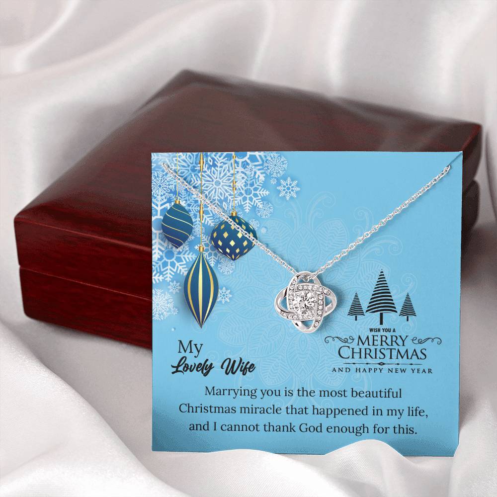 UNIDAZE To My Lovely Wife - Christmas Gift - Pendant Necklace Message Card ShineOn Fulfillment C30011TG C30011TR PB23-WOOD PT-4377 TNM-1 USER-188348