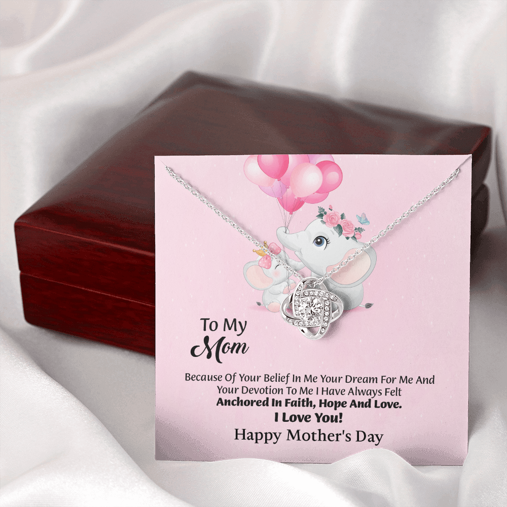 To My Mom Love Knot Necklace From Daughter, Thoughtful Present From Son, Mothers Day Gift To Mom