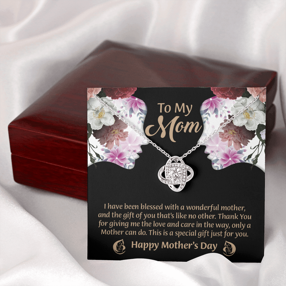 To My Mom Love Knot Necklace From Daughter, Thoughtful Present From Son, Mothers Day Gift To Mom