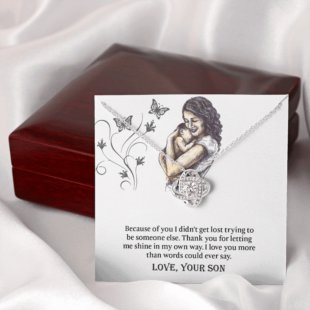To My Mom Love Knot Necklace, Presents for Mom, Mothers Day Gift From Son, Mama Necklace