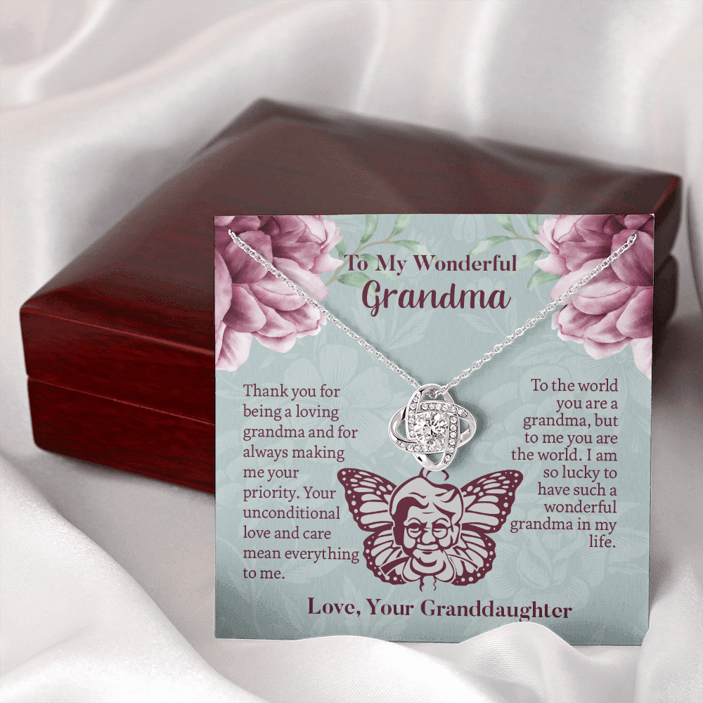 To My Wonderful Grandma Love Knot Necklace, Grandmother Necklace, Grandma Gift, Gift For Grandma from granddaughter