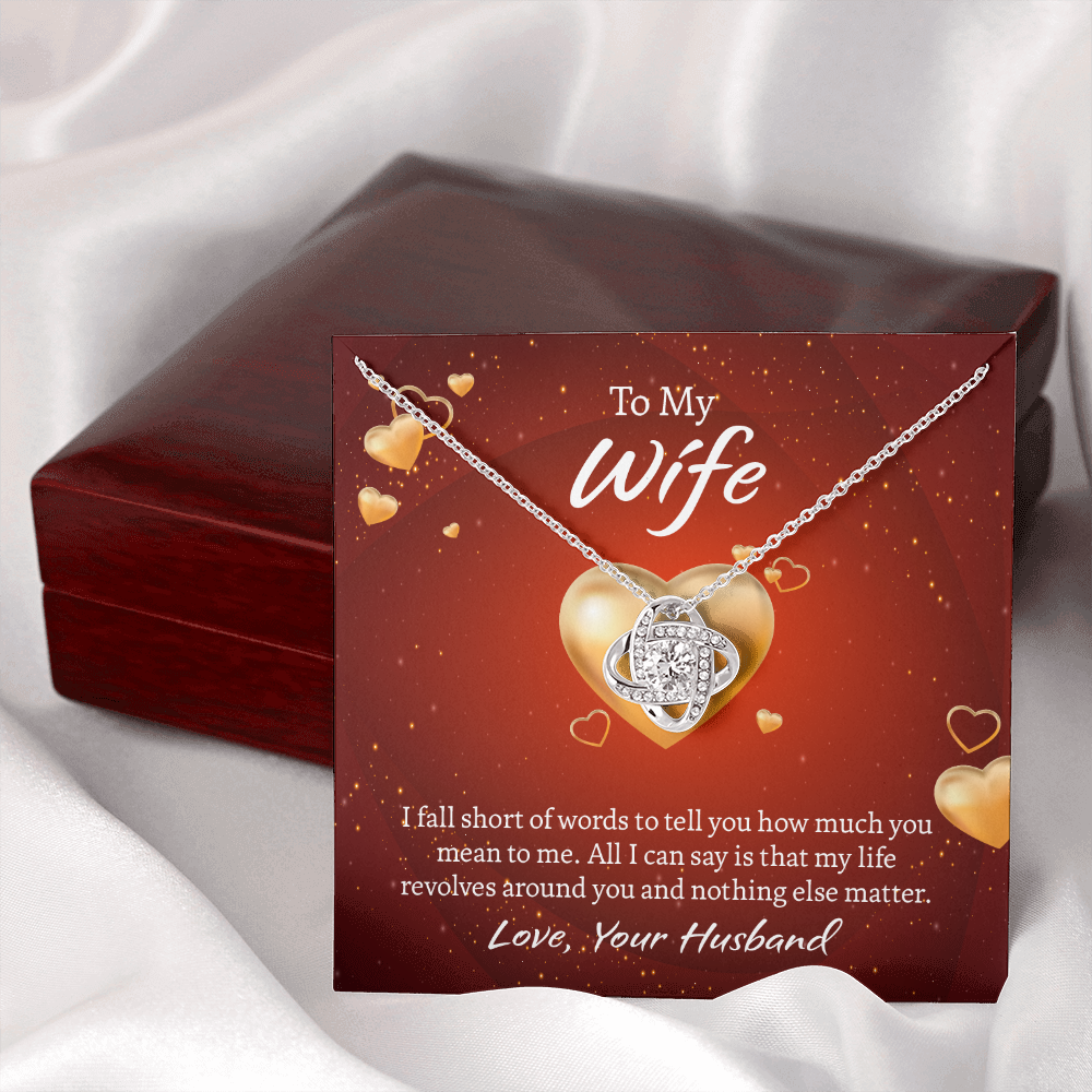 To My Wife Love Knot Necklace, Wife Jewelry, Necklace for Wife, Anniversary Gift for Wife, Wife Birthday Gift