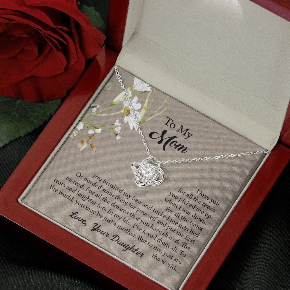 To My Mom Necklace, Mothers Day Necklace, Mom Birthday Gift From Daughter, Message Card Jewelry For Mom