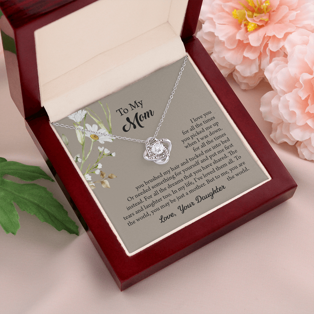 To My Mom Necklace, Mothers Day Necklace, Mom Birthday Gift From Daughter, Message Card Jewelry For Mom