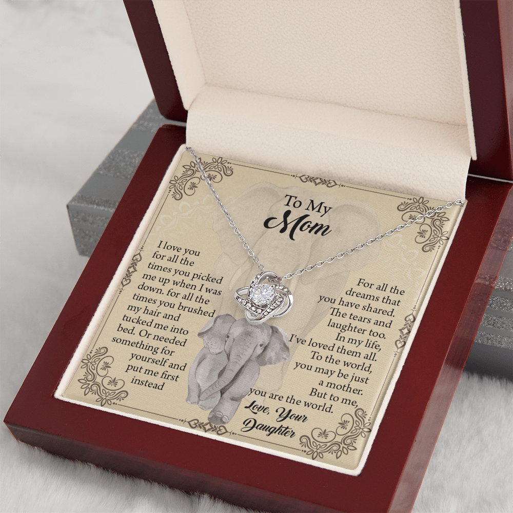 To My Mom Necklace, Mothers Day Necklace, Mom Birthday Gift From Daughter, Message Card Jewelry For Mom