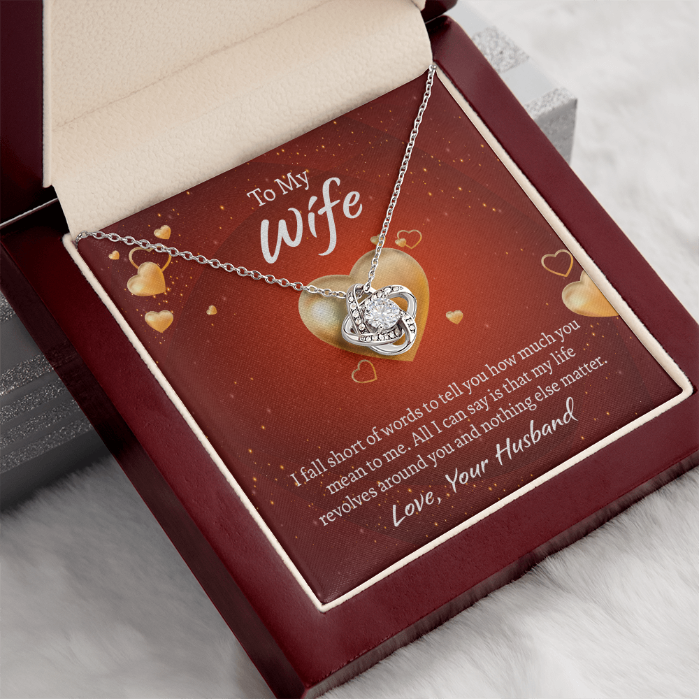 To My Wife Love Knot Necklace, Wife Jewelry, Necklace for Wife, Anniversary Gift for Wife, Wife Birthday Gift