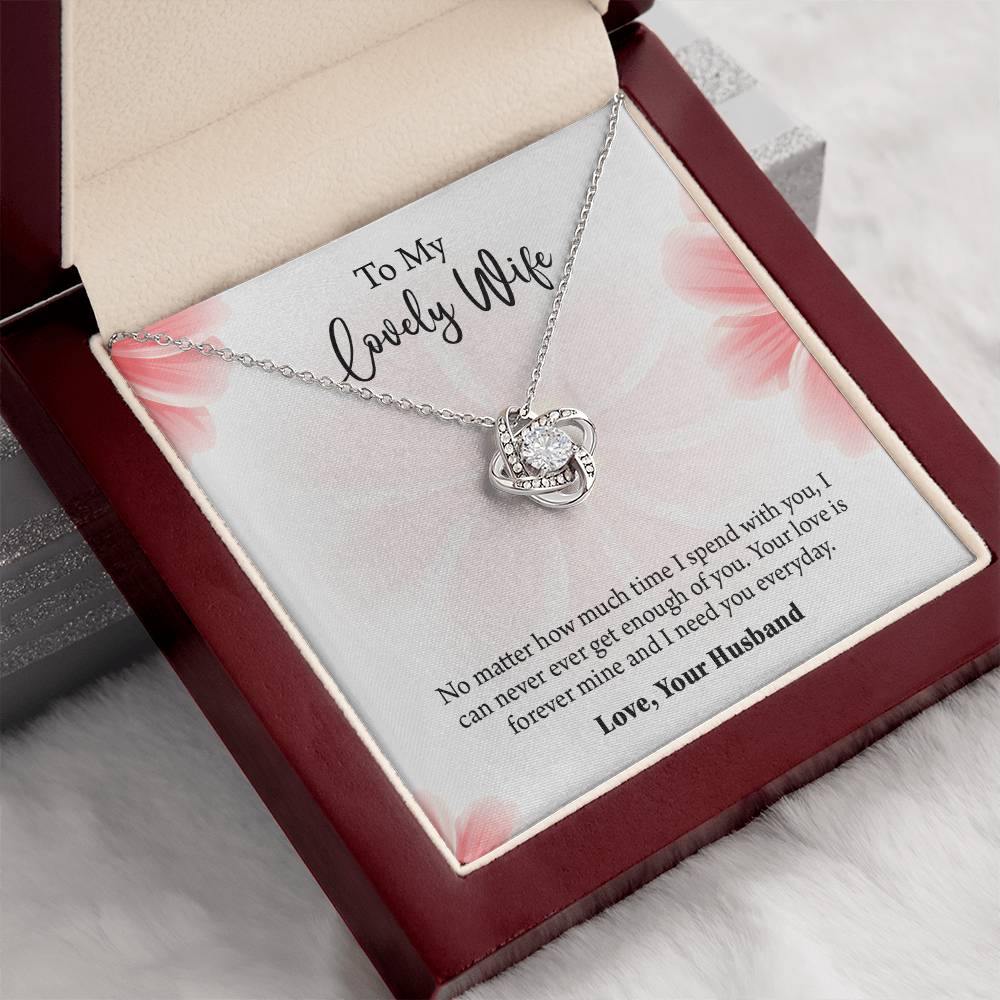 To My Lovely Wife Love knot Necklace, Wife Jewelry, Anniversary gift for Wife, Wife Birthday Gift, Necklace for Wife, Gift for Her