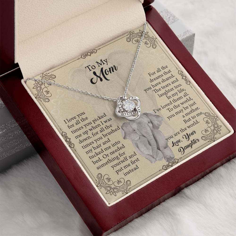 To My Mom Necklace, Mothers Day Necklace, Mom Birthday Gift From Daughter, Message Card Jewelry For Mom