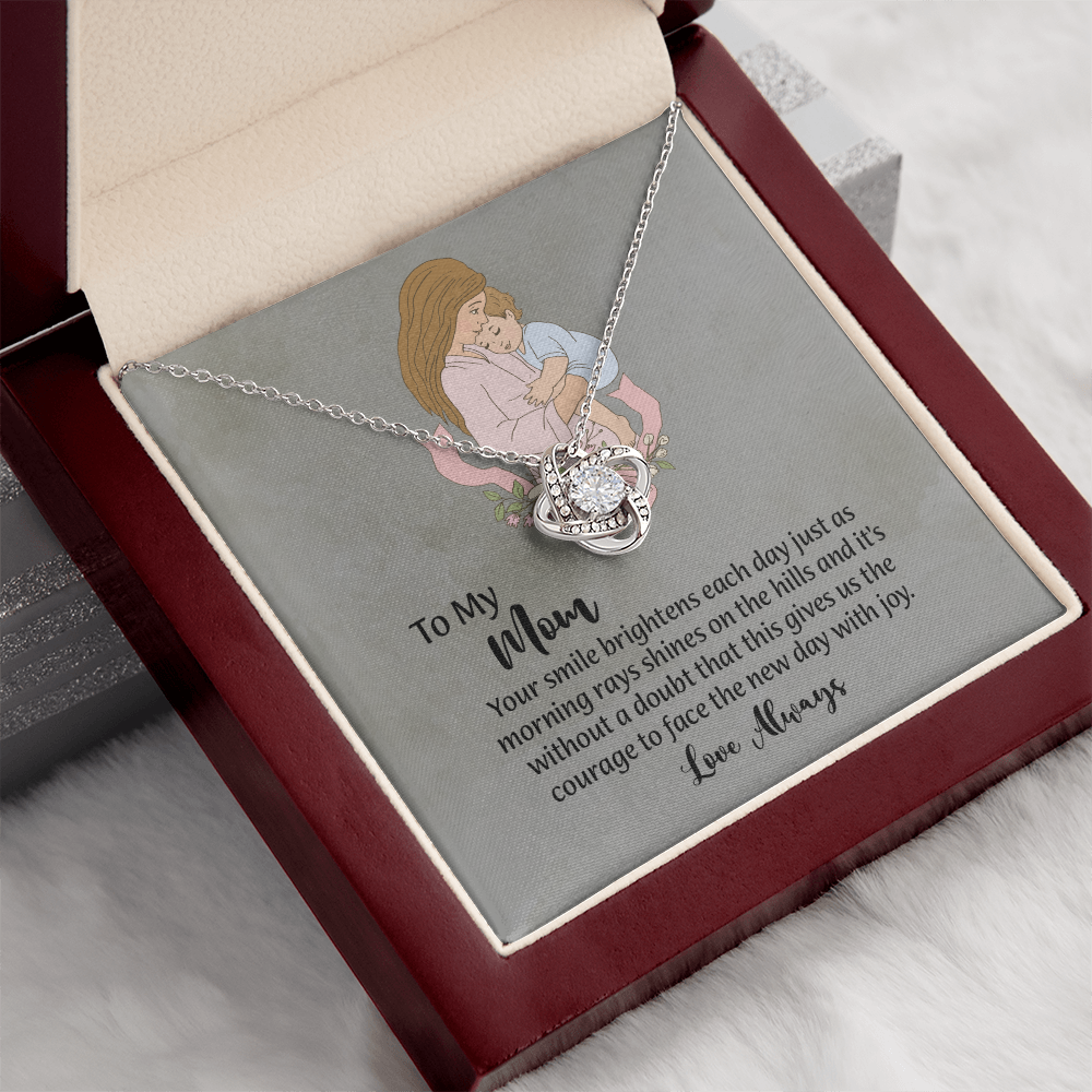 To My Mom Love Knot Necklace from Daughter, Mothers Day Gift for Mom, Thoughtful Present from Son