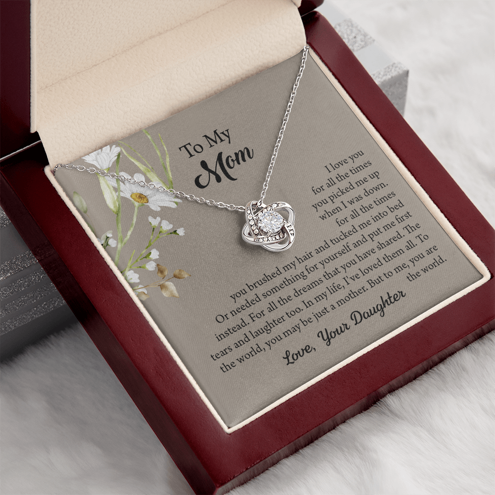 To My Mom Necklace, Mothers Day Necklace, Mom Birthday Gift From Daughter, Message Card Jewelry For Mom