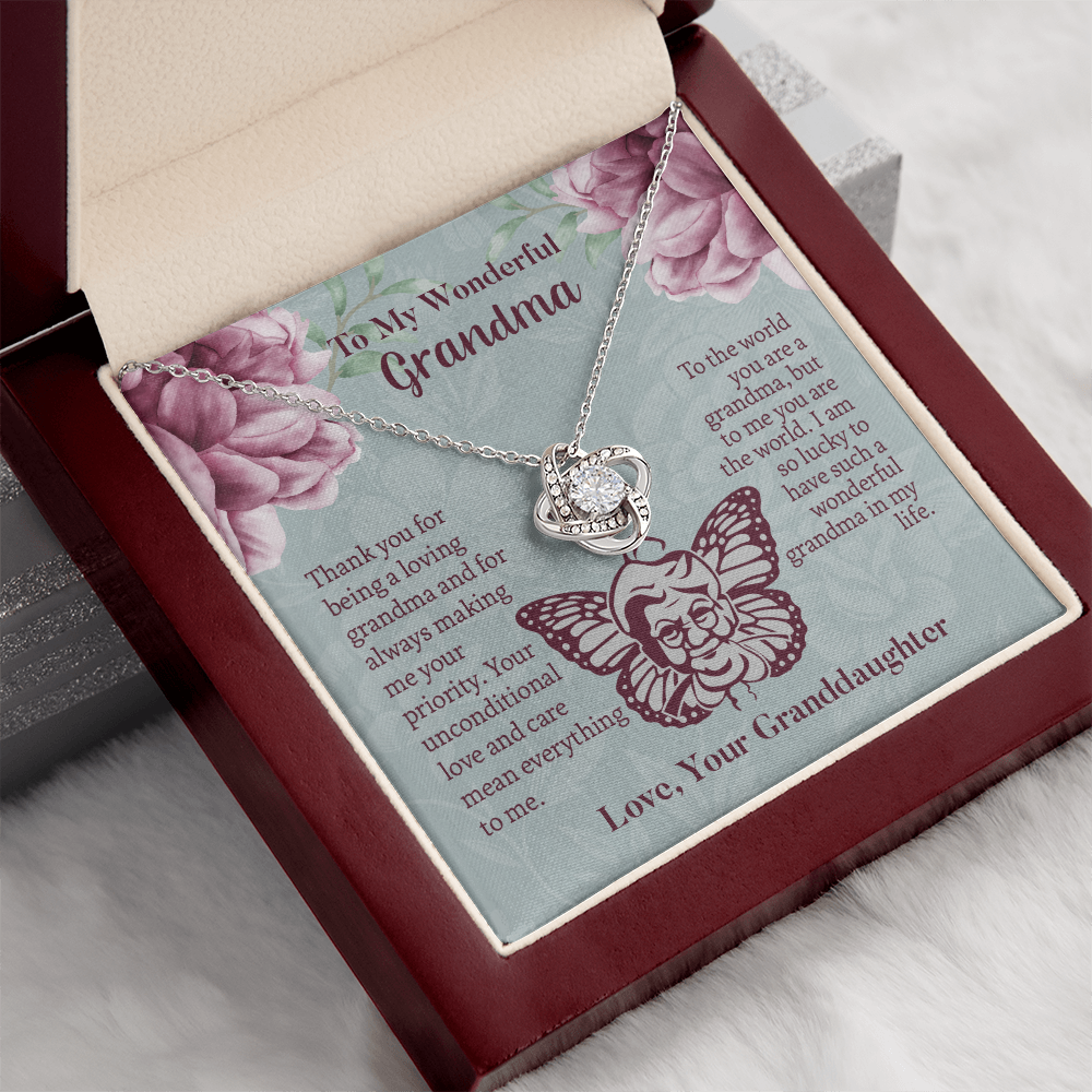 To My Wonderful Grandma Love Knot Necklace, Grandmother Necklace, Grandma Gift, Gift For Grandma from granddaughter