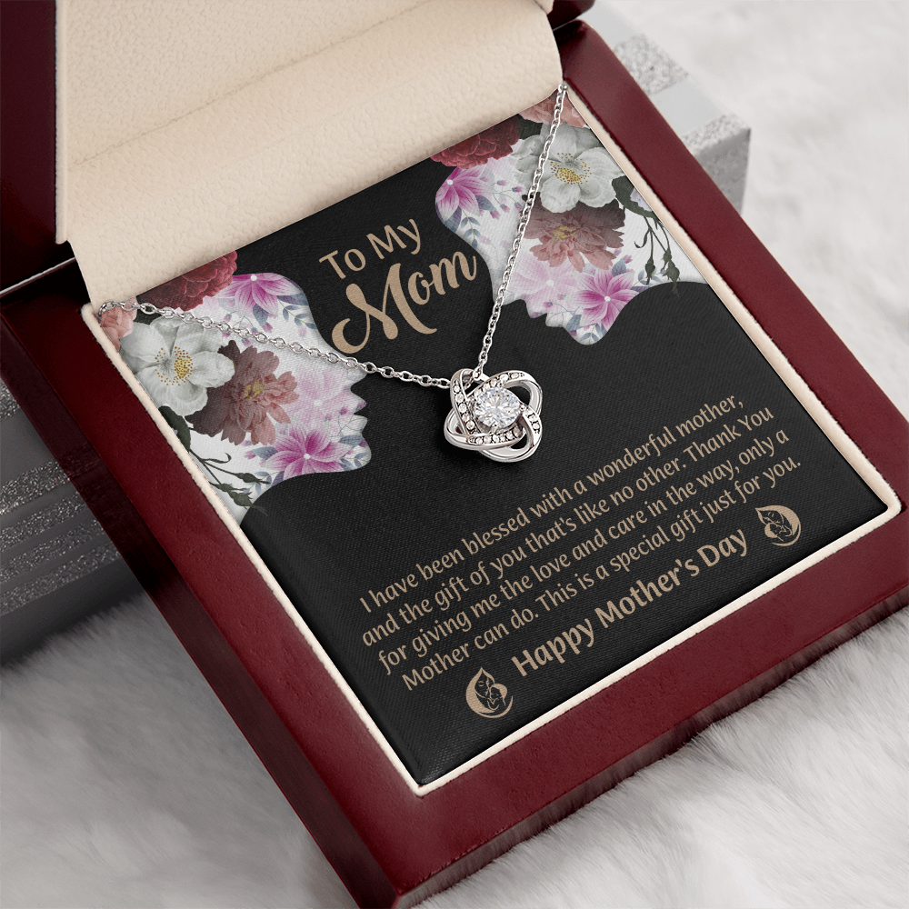 To My Mom Love Knot Necklace From Daughter, Thoughtful Present From Son, Mothers Day Gift To Mom