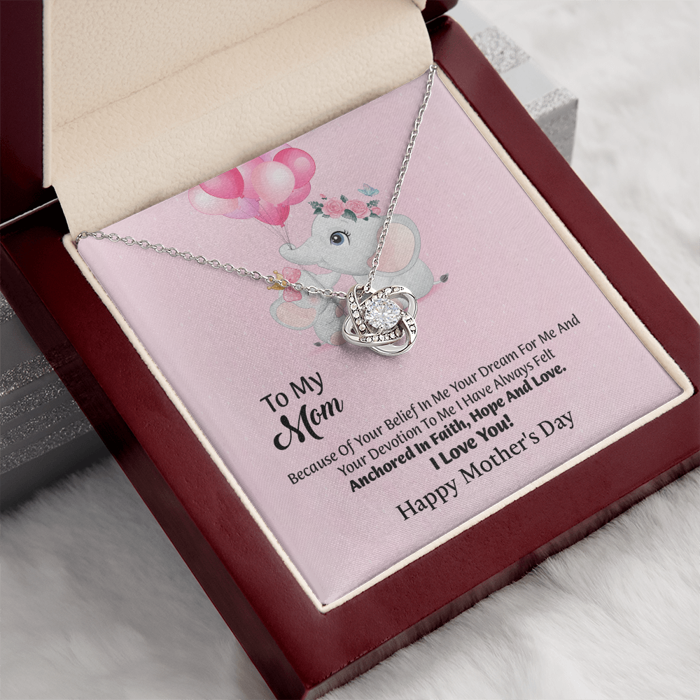 To My Mom Love Knot Necklace From Daughter, Thoughtful Present From Son, Mothers Day Gift To Mom