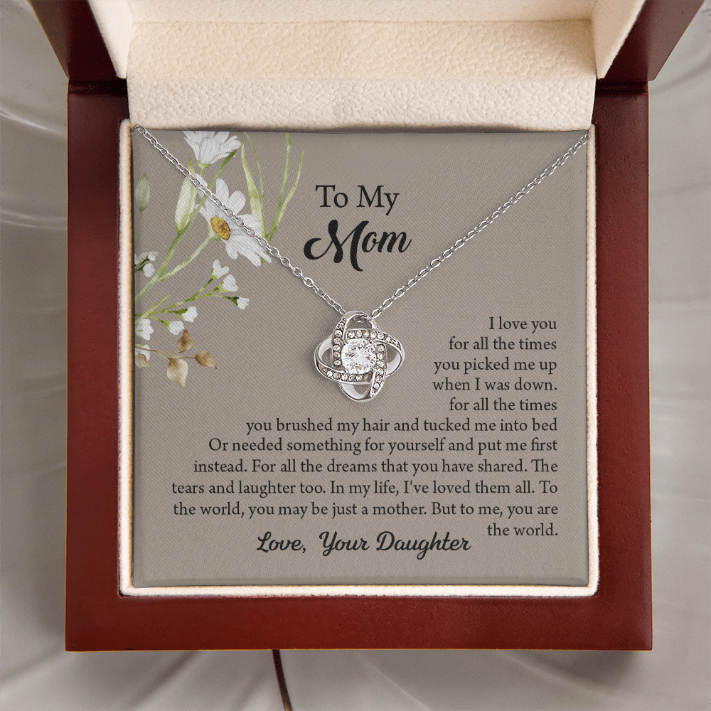 To My Mom Necklace, Mothers Day Necklace, Mom Birthday Gift From Daughter, Message Card Jewelry For Mom