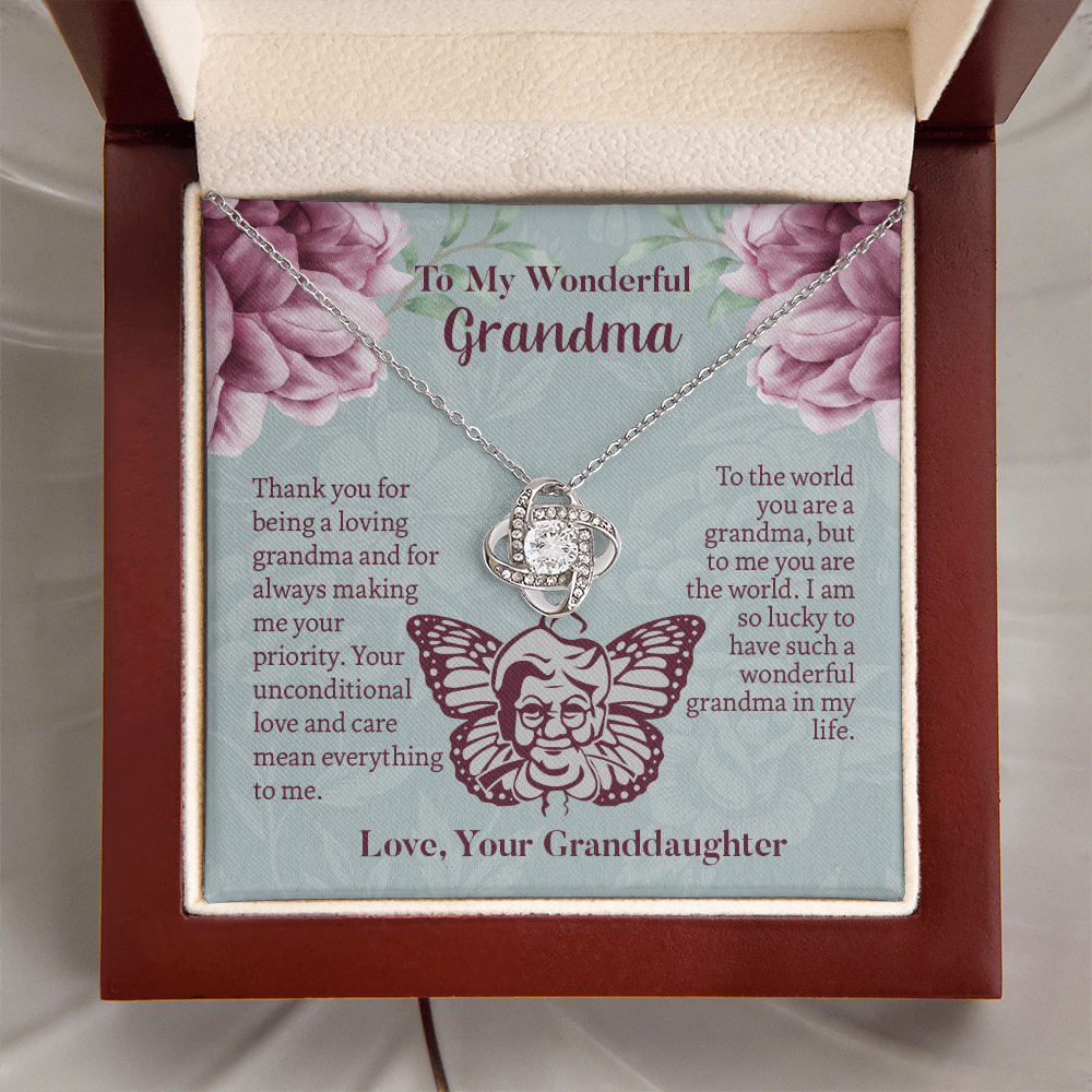 To My Wonderful Grandma Love Knot Necklace, Grandmother Necklace, Grandma Gift, Gift For Grandma from granddaughter