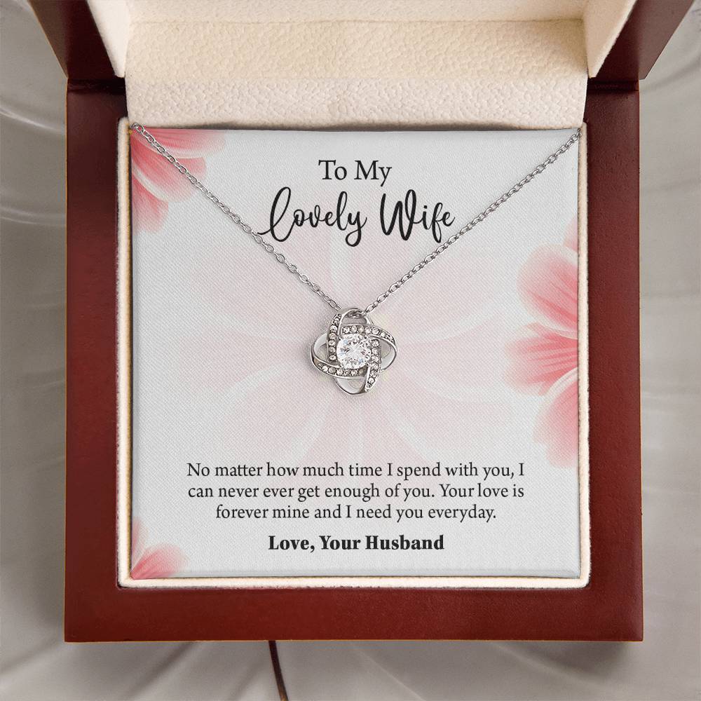 To My Lovely Wife Love knot Necklace, Wife Jewelry, Anniversary gift for Wife, Wife Birthday Gift, Necklace for Wife, Gift for Her