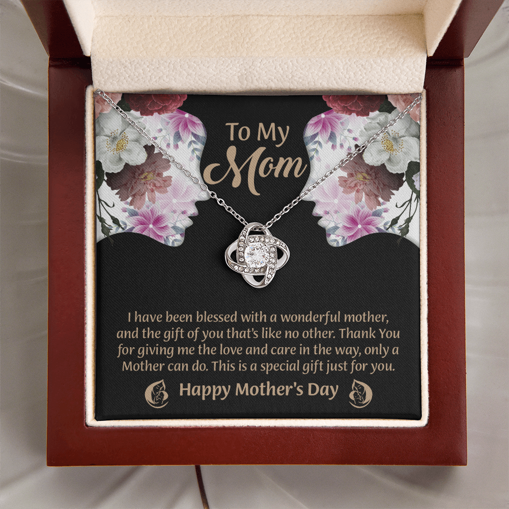 To My Mom Love Knot Necklace From Daughter, Thoughtful Present From Son, Mothers Day Gift To Mom