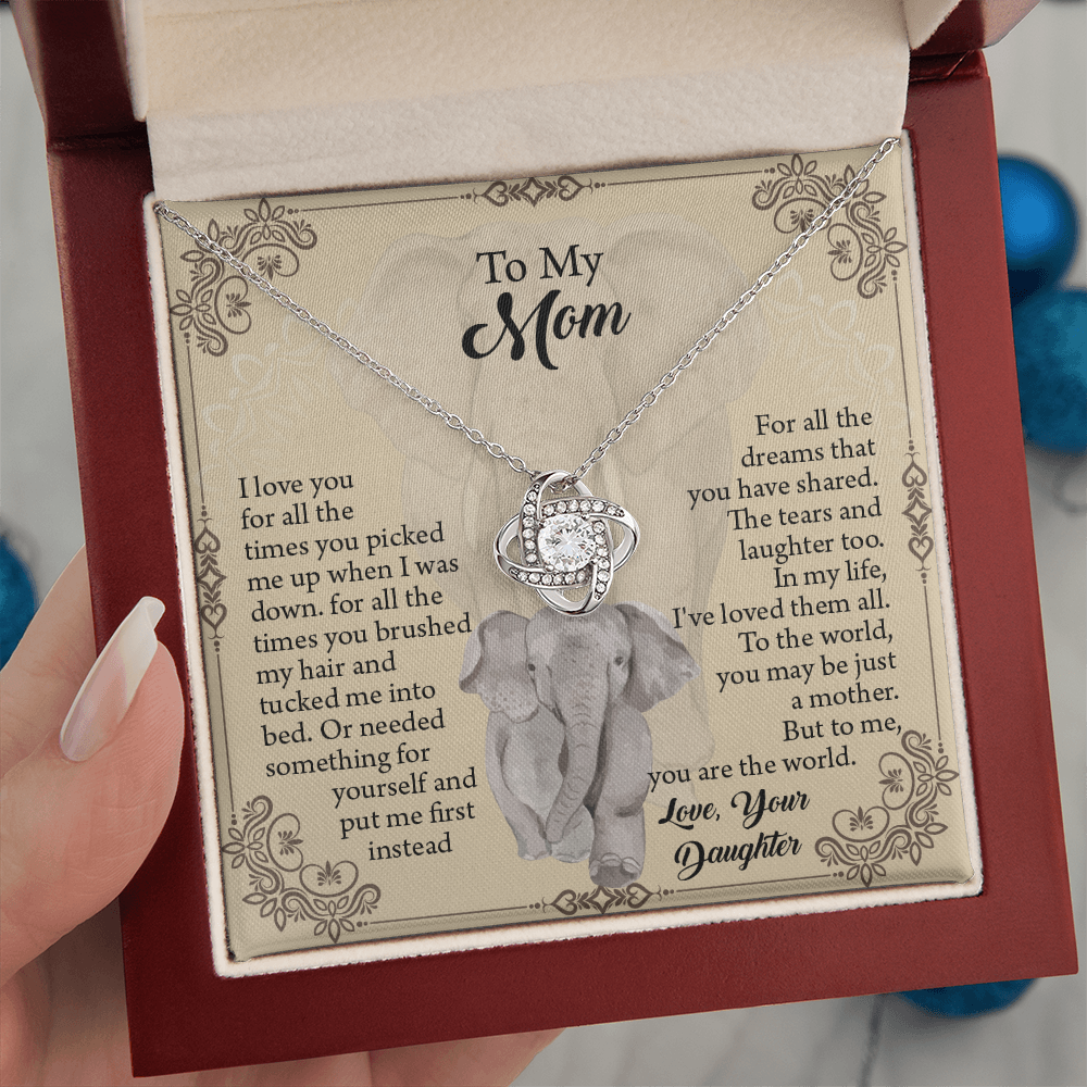To My Mom Necklace, Mothers Day Necklace, Mom Birthday Gift From Daughter, Message Card Jewelry For Mom