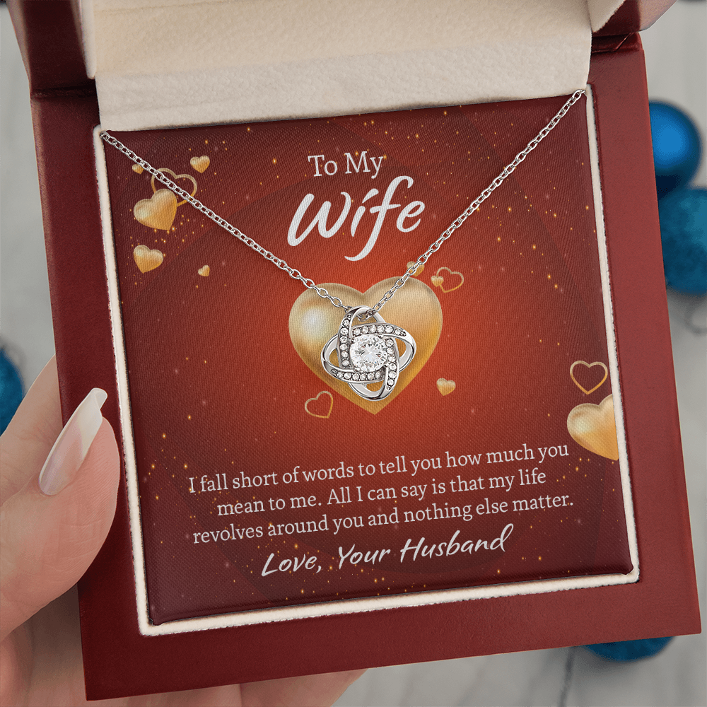 To My Wife Love Knot Necklace, Wife Jewelry, Necklace for Wife, Anniversary Gift for Wife, Wife Birthday Gift