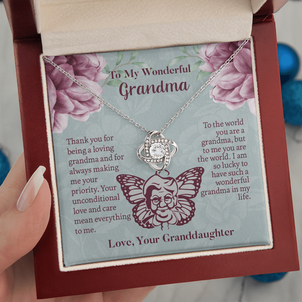 To My Wonderful Grandma Love Knot Necklace, Grandmother Necklace, Grandma Gift, Gift For Grandma from granddaughter