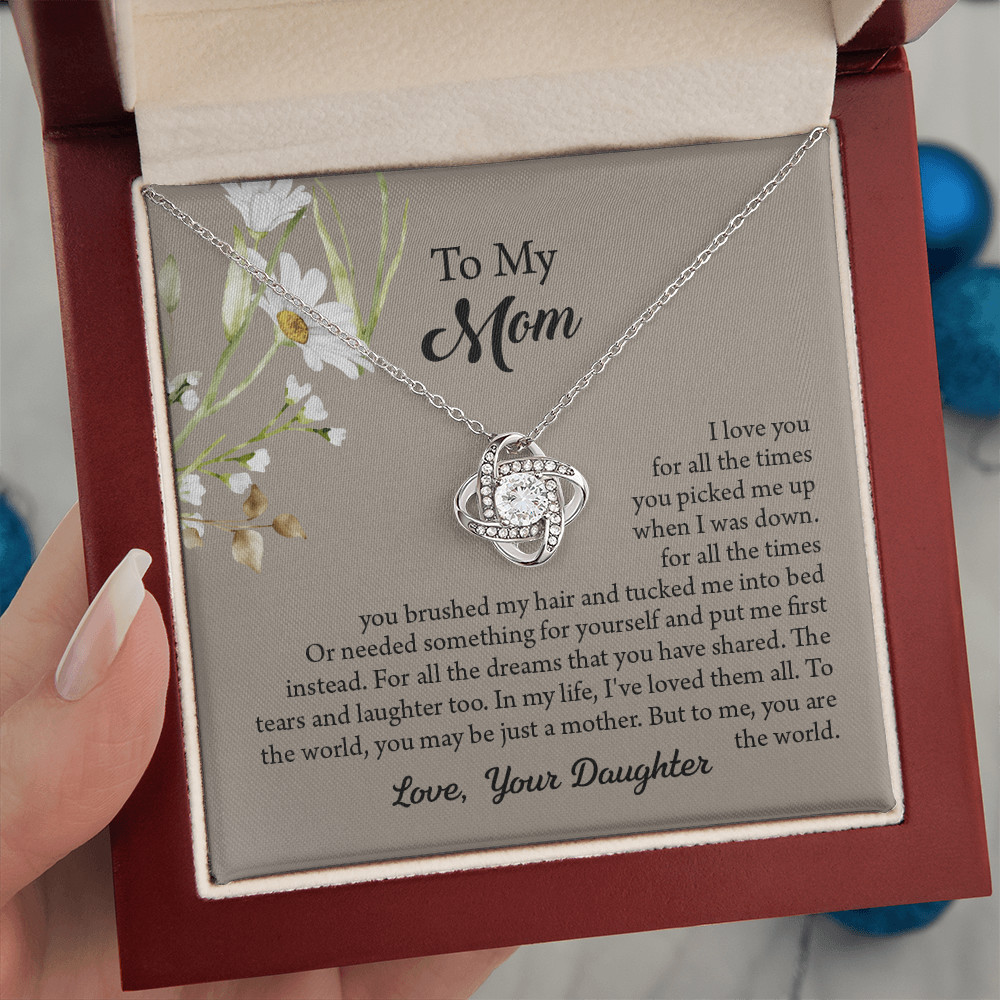 To My Mom Necklace, Mothers Day Necklace, Mom Birthday Gift From Daughter, Message Card Jewelry For Mom