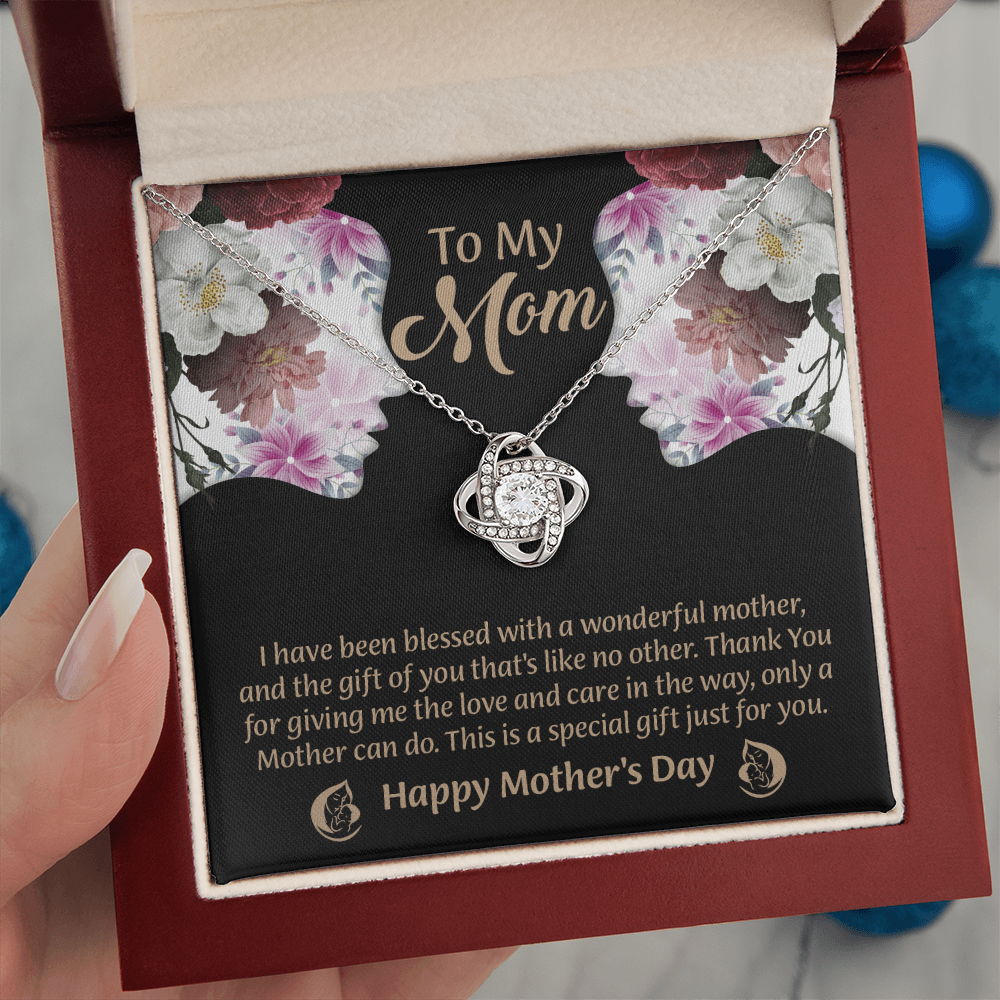 To My Mom Love Knot Necklace From Daughter, Thoughtful Present From Son, Mothers Day Gift To Mom