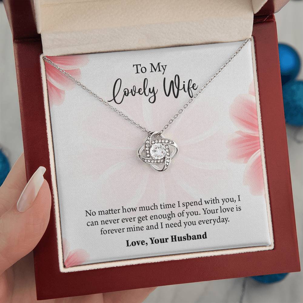 To My Lovely Wife Love knot Necklace, Wife Jewelry, Anniversary gift for Wife, Wife Birthday Gift, Necklace for Wife, Gift for Her