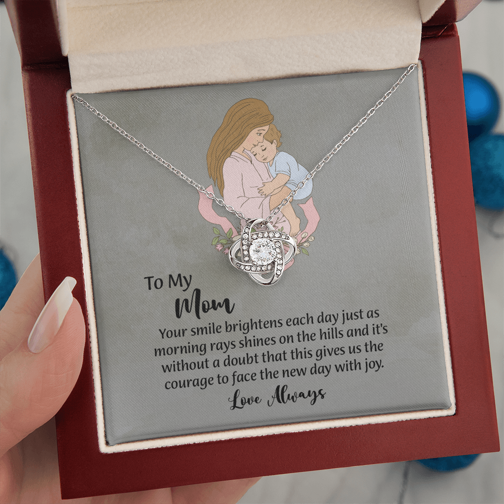To My Mom Love Knot Necklace from Daughter, Mothers Day Gift for Mom, Thoughtful Present from Son