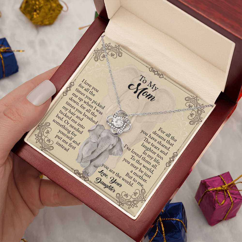 To My Mom Necklace, Mothers Day Necklace, Mom Birthday Gift From Daughter, Message Card Jewelry For Mom