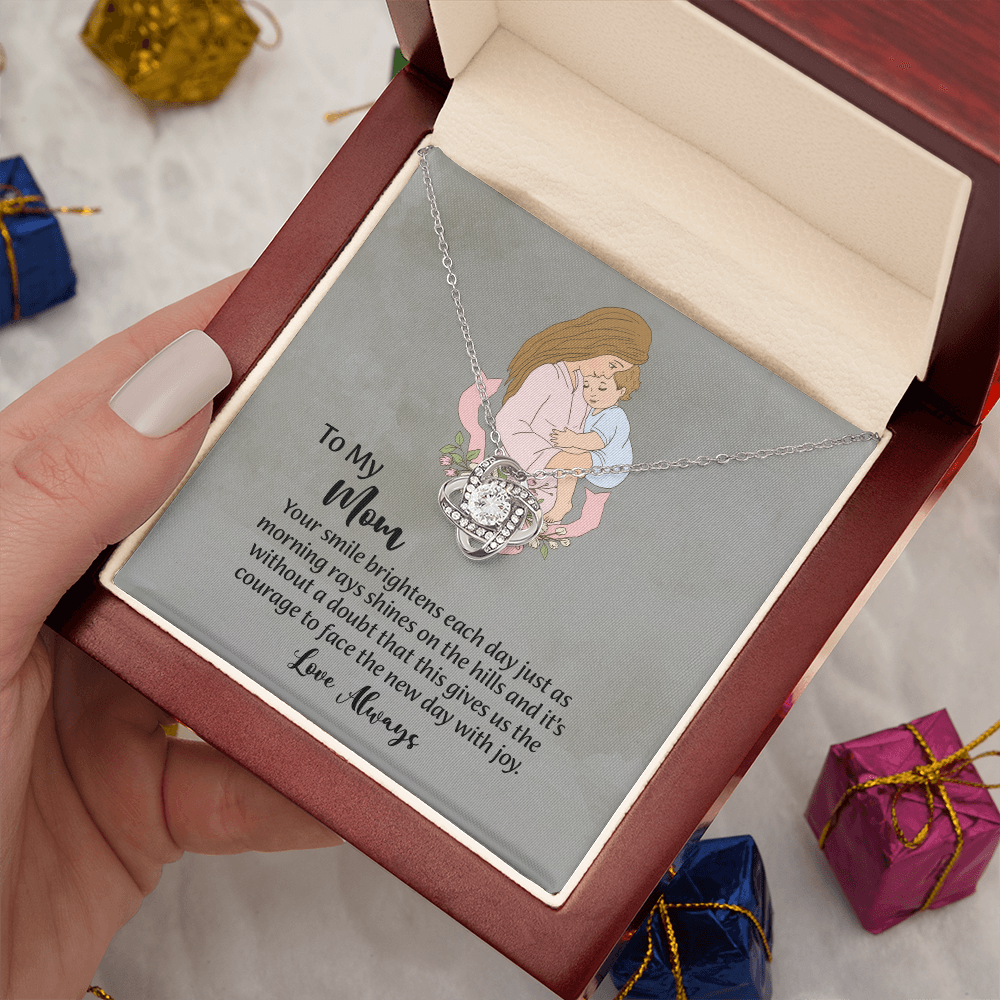 To My Mom Love Knot Necklace from Daughter, Mothers Day Gift for Mom, Thoughtful Present from Son