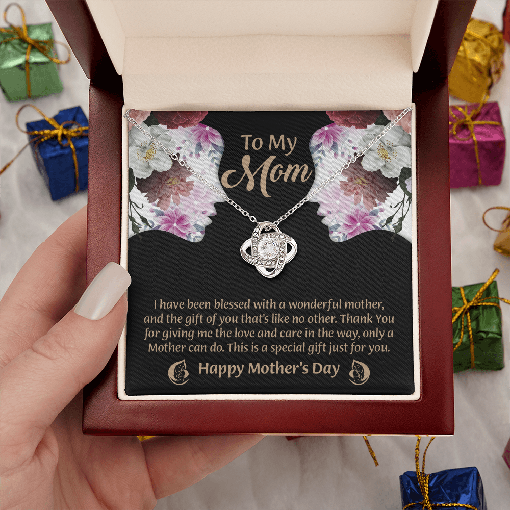 To My Mom Love Knot Necklace From Daughter, Thoughtful Present From Son, Mothers Day Gift To Mom