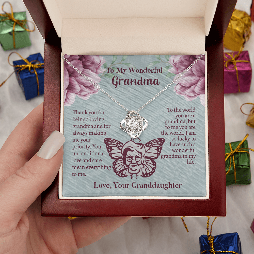 To My Wonderful Grandma Love Knot Necklace, Grandmother Necklace, Grandma Gift, Gift For Grandma from granddaughter