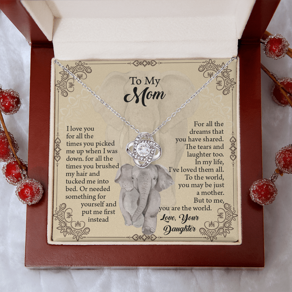 To My Mom Necklace, Mothers Day Necklace, Mom Birthday Gift From Daughter, Message Card Jewelry For Mom