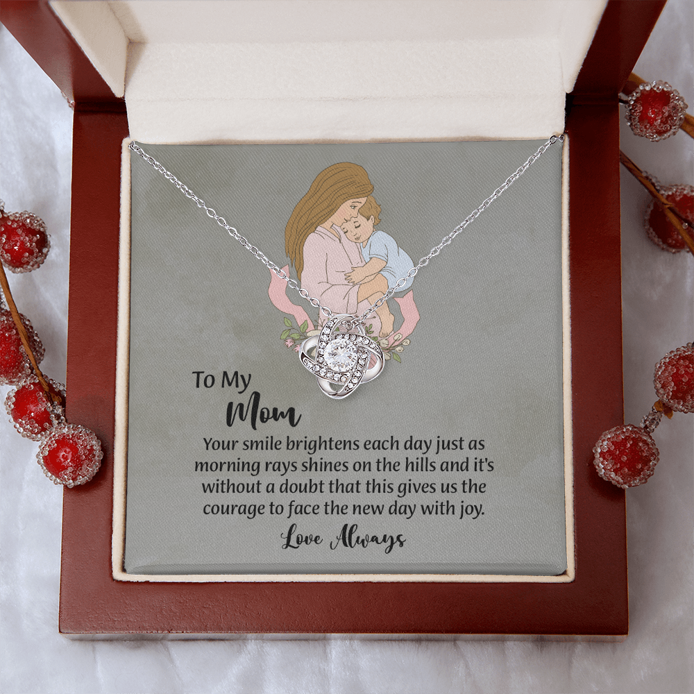 To My Mom Love Knot Necklace from Daughter, Mothers Day Gift for Mom, Thoughtful Present from Son