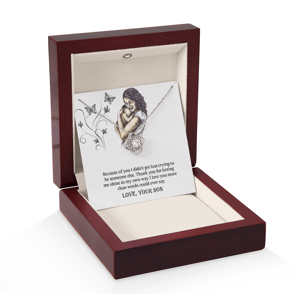 To My Mom Love Knot Necklace, Presents for Mom, Mothers Day Gift From Son, Mama Necklace