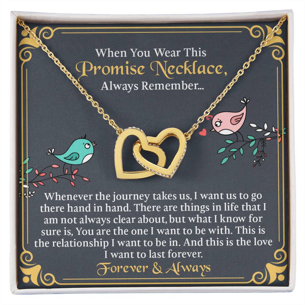 UNIDAZE When You Wear This Promise Necklace - Interlocking Heart Necklace - Promise Necklace Gift For Girlfriend From Boyfriend, For Couples, Anniversary Birthday Gifts From Boyfriend, Special Romantic Gift ShineOn Fulfillment C30028T C30028TG lx-C30028 PB23-WOOD PT-4382 TNM-1 USER-188348