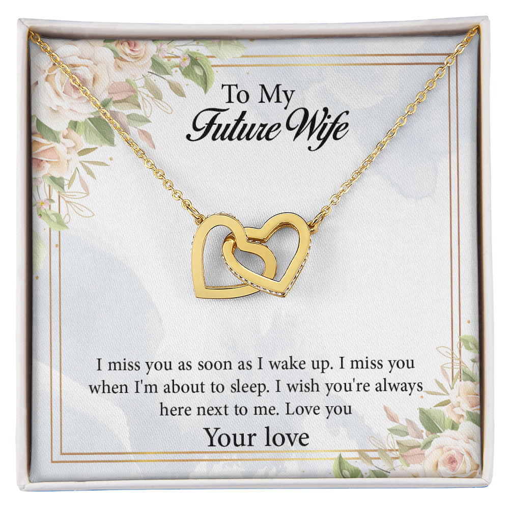 Interlocking Hearts Necklace To My Future Wife, Rehearsal Dinner Gift, Sentimental Gift For Bride From Groom, Birthday Gifts For Fiancée