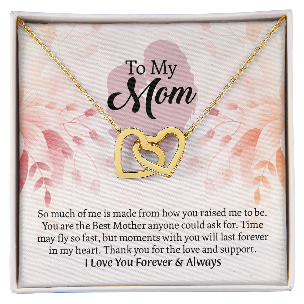 To My Mom Interlocking Hearts Necklace, Mothers Day Gift for Mom, Thoughtful Present from Son, Mom Necklace From daughter