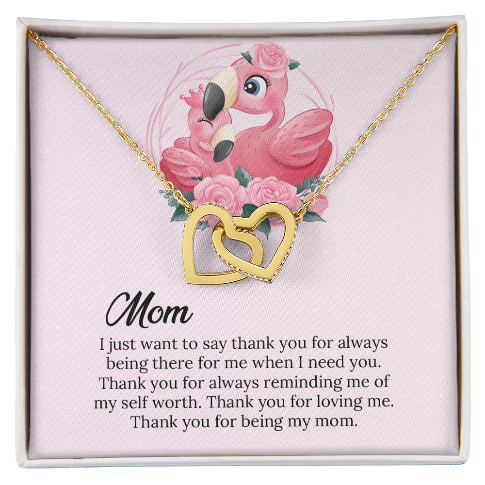 Mom Interlocking Hearts Necklace Gift, Mommy Birthday Gift From Son daughter, Mothers day Gift To  Mom