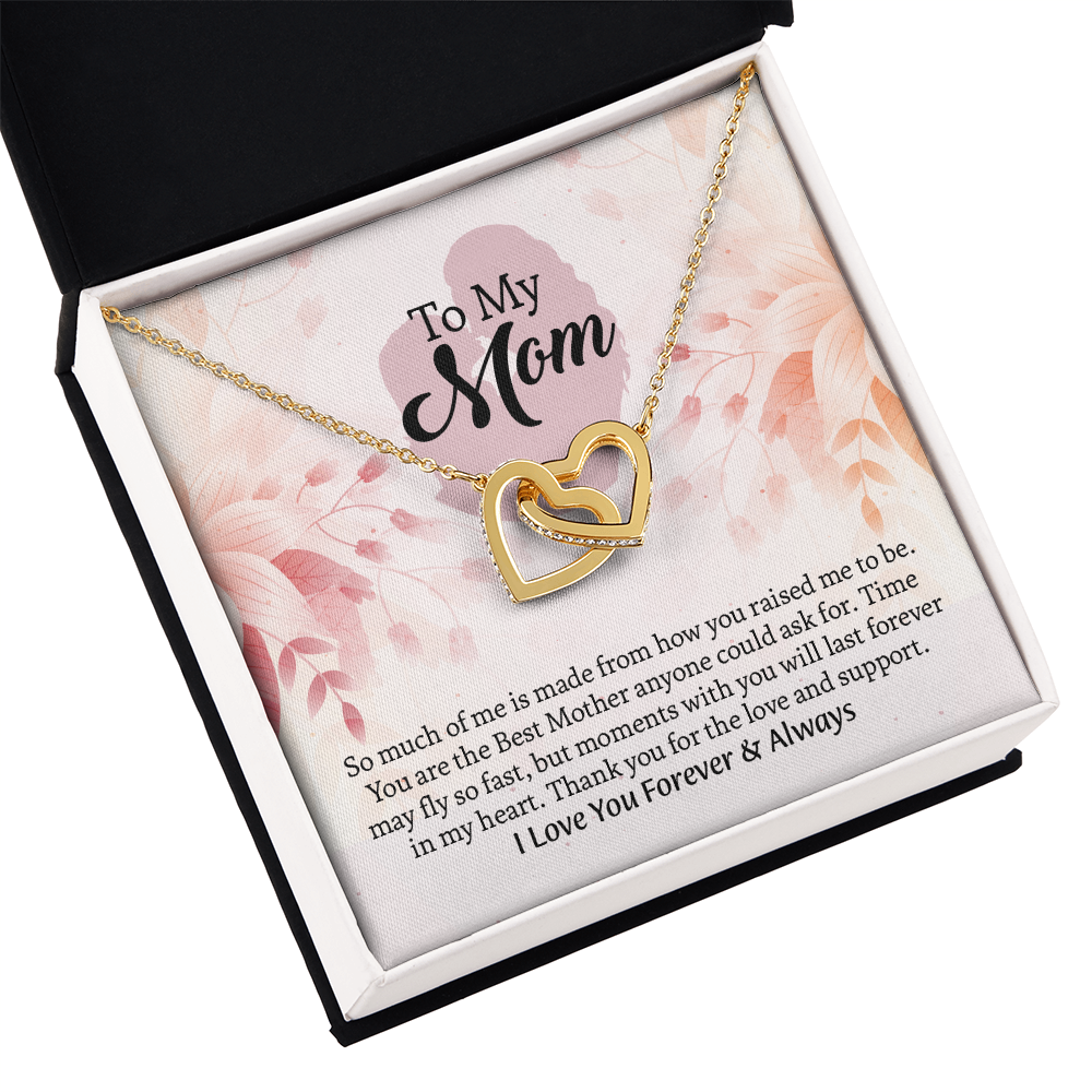 To My Mom Interlocking Hearts Necklace, Mothers Day Gift for Mom, Thoughtful Present from Son, Mom Necklace From daughter