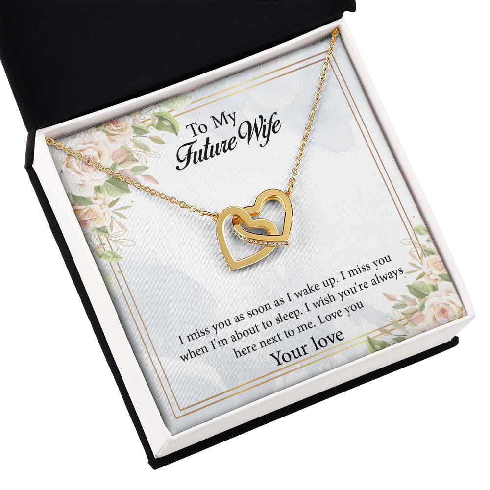 Interlocking Hearts Necklace To My Future Wife, Rehearsal Dinner Gift, Sentimental Gift For Bride From Groom, Birthday Gifts For Fiancée