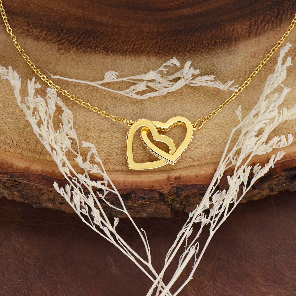 To My Mother Interlocking Hearts Necklace, Mothers Day Necklace For Mom, Mom Birthday Gift From Daughter, Message Card Jewelry For Mom
