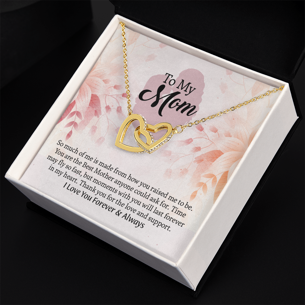To My Mom Interlocking Hearts Necklace, Mothers Day Gift for Mom, Thoughtful Present from Son, Mom Necklace From daughter