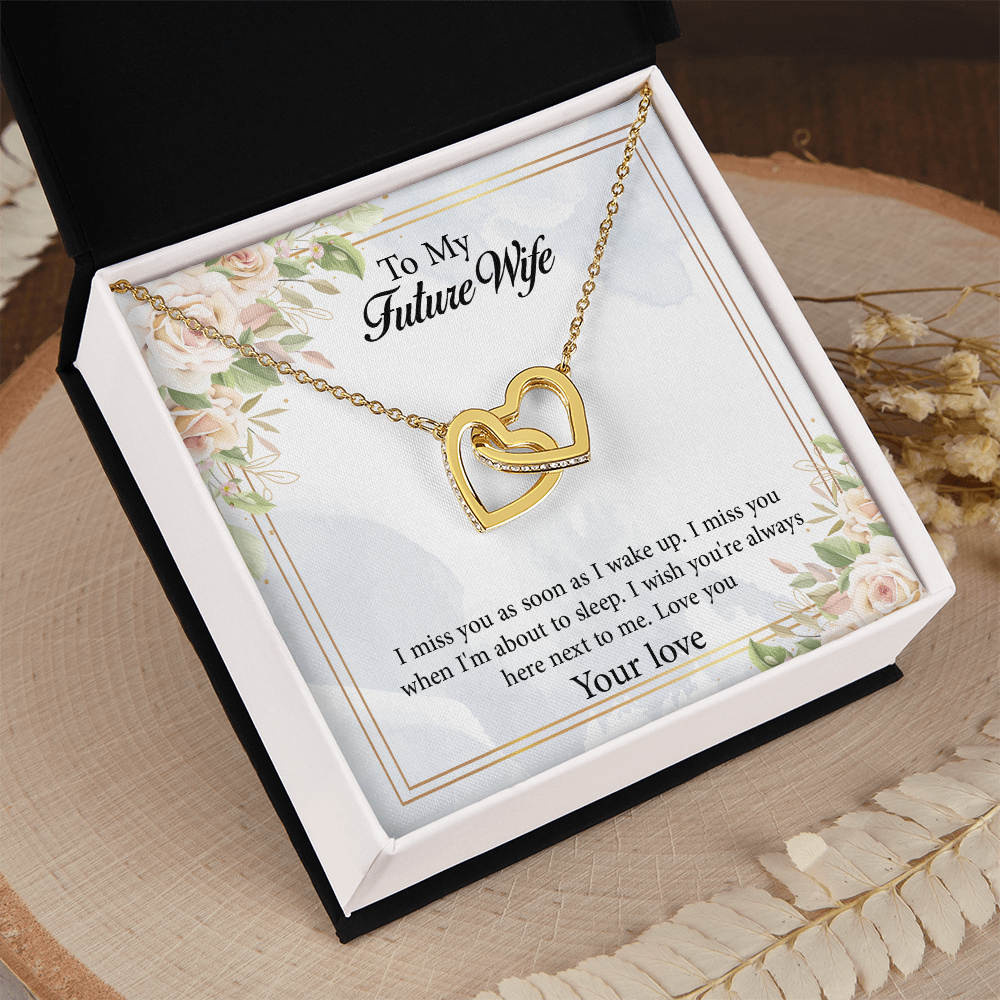 Interlocking Hearts Necklace To My Future Wife, Rehearsal Dinner Gift, Sentimental Gift For Bride From Groom, Birthday Gifts For Fiancée