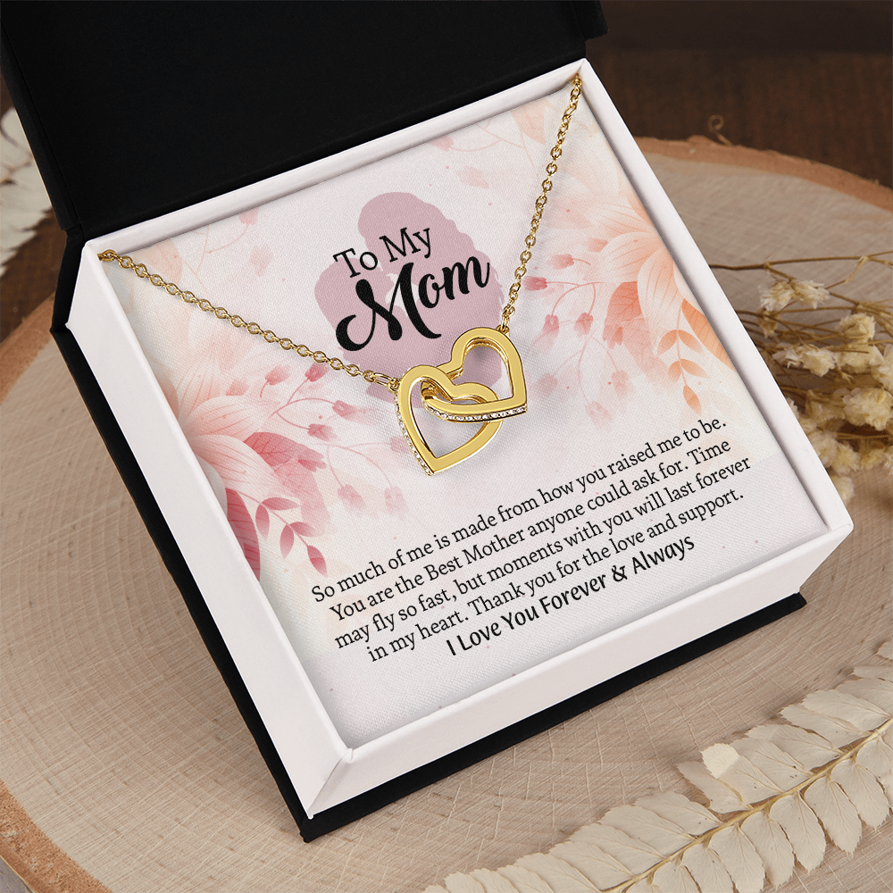 To My Mom Interlocking Hearts Necklace, Mothers Day Gift for Mom, Thoughtful Present from Son, Mom Necklace From daughter