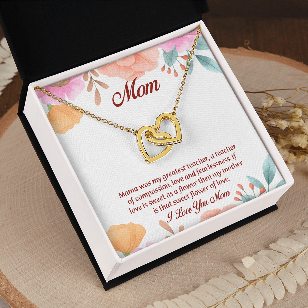 Mom Interlocking Hearts Necklace, Mothers Day Gift for Mom, Thoughtful Present from Son, Mom Necklace From daughter