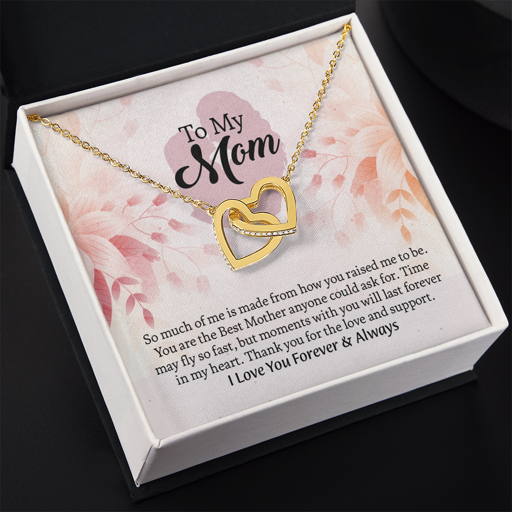 To My Mom Interlocking Hearts Necklace, Mothers Day Gift for Mom, Thoughtful Present from Son, Mom Necklace From daughter